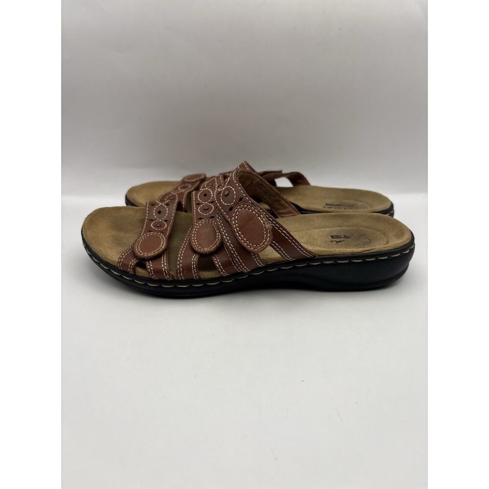 Clarks Leisa Cacti Q Brown Slide Sandals Women Size 7.5 - Picture 4 of 9